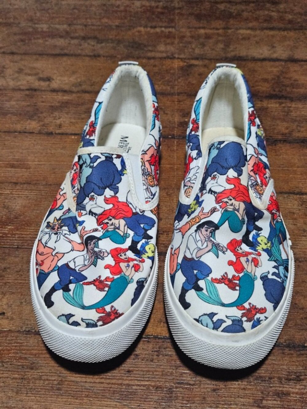 Disney The Little Mermaid slip-on shoes size 10